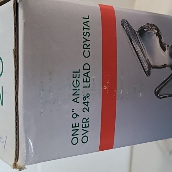 Vintage 9" Tall Clear Lead Chrystal Christmas Angel 2.24LB - Picture 14 of 16